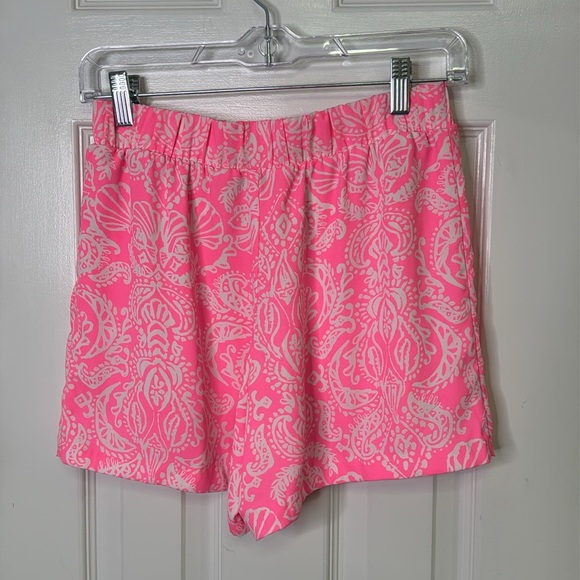NWOT Lilly Pulitzer Myles Tie Front Havana Pink High Waist Shorts - Picture 3 of 5